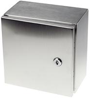 842-8419 RS PRO 304 Stainless Steel Wall Box, IP66, 240 mm x 240 mm x 150mm
