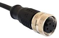 pxptpu12fbf05bcl010pur Bulgin Female 5 way M12 to 4 way Free End Sensor Actuator Cable, 1 m