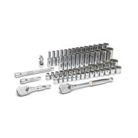 80551 GearWrench 57-Piece Imperial, Metric 3/8 in Deep Socket/Standard Socket Set with Ratchet, 12 point