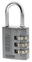 14530-titanium ABUS 145/30 Combination Weatherproof Aluminium, Steel Safety Padlock, 5mm Shackle, 30mm Body