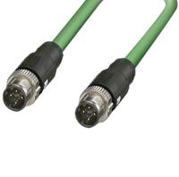 4754000200 F Lutze Ltd, 2m Cat5e, Green M12 to Male M12 Male, Shielded, Terminated Polyurethane Sheath