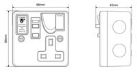 rcd03mavn Timeguard 13A, BS 7288 Fixing, Active, Single Gang RCD Socket, Steel, Surface Mount , Switched No, 230 V ac, Grey,