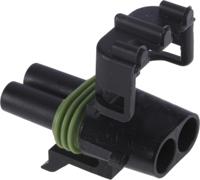 12015792 Delphi, Weather-Pack Automotive Connector Socket Black Cable Mount 2 Way, Crimp Termination
