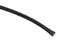 408-293 RS PRO Expandable Braided PET Black Cable Sleeve, 3mm Diameter, 30m Length