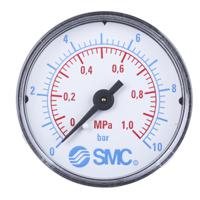 k4-10-50 SMC Analogue Pressure Gauge 10bar Back Entry 50mm Outside Diameter, With RS Calibration