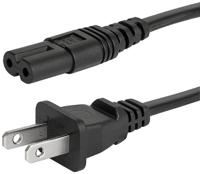 60105274 Schurter IEC C7 Socket to Type A US Plug Plug Power Cord, 2m6010