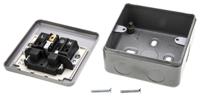 k848-alm MK Electric Metalclad Plus Grey 1 Gang Plug Socket, 13A, Type G - British, Indoor Use