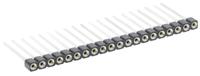 d01b99520-42 HARWIN D01 Series Straight Through Hole Mount PCB Socket, 20-Contact, 1-Row, 2.54mm Pitch, Wire Termination