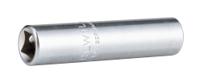 01240008 STAHLWILLE 1/4 in Drive 8mm Deep Socket, 12 point, 8mm, 50 mm Overall Length