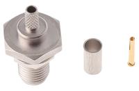 j01151a0009 Telegartner, Jack Panel Mount SMA Connector, 50Ω, Crimp Termination, Straight Body