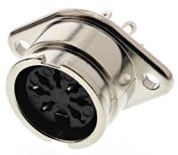490-911 RS PRO 7 Pole Din Socket, 1A, 100 V ac, Bayonet, Female, Chassis Mount