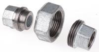 770340204 Georg Fischer Galvanised Malleable Iron Fitting Taper Seat Union, Female BSPP 1/2in to Female BSPP 1/2in