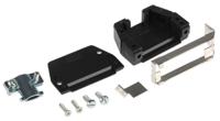 mhed-ds15s-k MH Connectors MHED Series Thermoplastic Angled, Straight D Sub Backshell, 15 Way, Strain Relief