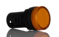 271-7494 RS PRO, Panel Mount Yellow LED Pilot Light, 22mm Cutout, IP65, Round, 110V ac/dc