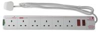 696-3663 RS PRO 2m 6 Socket Type G - British Extension Lead