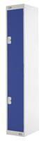 521-364 RS PRO 2 Door Steel Blue Industrial Locker, 1800 mm x 300 mm x 450mm