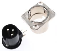 nc3md-h Neutrik Panel Mount XLR Connector, Right Angle, Male, 50 V, 3 Way, Silver over Nickel Plating