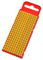 561-01004-wic1-sign-pa66-ye HellermannTyton WIC1 Snap On Cable Markers, Yellow, Pre-printed "-; *; /; +; =; ·; AC; DC; Earth", 2 → 2.8mm