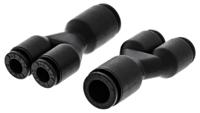 3140-04-06 Legris LF3000 Series Y Tube-to-Tube Adaptor, Push In 4 mm to Push In 4 mm, Tube-to-Tube Connection Style