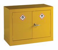 314-7641 RS PRO Yellow Steel Lockable 2 Door Hazardous Substance Cabinet, 712mm x 915mm x 459mm