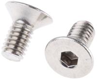 124-7263 RS PRO Stainless Steel Hex Socket Countersunk Screw, ISO 10642, M10 x 80mm