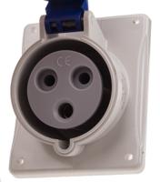 4133263 Scame IP44 Blue Panel Mount 2P + E Heavy Duty Power Connector Socket, Rated At 32A, 230 V