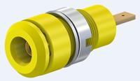 659098-24 Staubli Yellow Female Banana Socket, 2mm Connector, Tab Termination, 10A, 600V, Gold Plating
