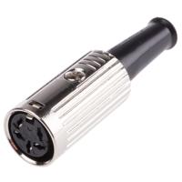 491-201 RS PRO 5 Pole Din Socket, 1A, 100 V ac, Push Lock, Female, Cable Mount