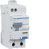 adh716f Hager RCBO, 16A Current Rating, 1P Poles, 30mA Trip Sensitivity, Type A-HI