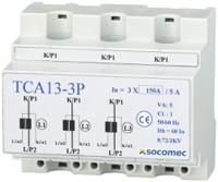 192t1905 Socomec TCA 13 - 3P Series DIN Rail Mounted Current Transformer, 3 x 50A Input, 50:5, 5 A Output