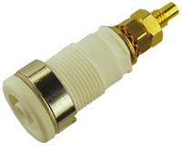 972354107 Hirschmann Test & Measurement White Female Banana Socket, 4 mm Connector, Solder Termination, 32A, 1000V ac/dc, Gold