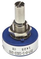357b0202mab251s22 Vishay 357 2kΩ Rotary Potentiometer Continuous-Turns 1-Gang Panel Mount, 357B0202MAB251S22