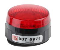 907-5971 RS PRO Red Flashing Beacon, 110 → 230 V ac, Screw Mount, LED Bulb, IP67