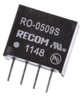 ro-0509s Recom RO DC-DC Converter, 9V dc/ 111mA Output, 4.5 → 5.5 V dc Input, 1W, Through Hole, +85°C Max Temp -40°C Min