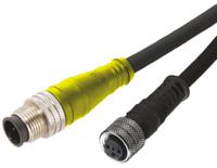 1200878415 Brad from Molex Female 3 way M8 to Male 3 way M12 Sensor Actuator Cable, 2 m