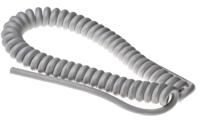 208-0210 RS PRO Coiled 0.75 mm² 4 Core Power Cable, Grey TPU, 1m