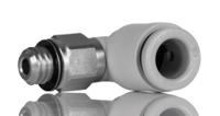 kq2l04-m3g SMC KQ2 Series Elbow Threaded Adaptor, M3 Male to Push In 4 mm, Threaded-to-Tube Connection Style