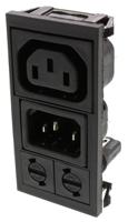 bzv09z000004 Bulgin C13, C14 Snap-In IEC Connector Socket, Plug, 10A, 250 V, Fuse Size 5 x 20mm