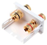 768-4242 RS PRO Double Gang 4 Way Female Banana Socket Faceplate