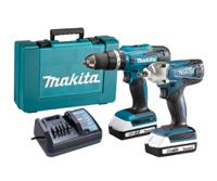 dk18922a Makita DK18922A, 18V Cordless Drill Power Tool Kit - Combination & Impact Driver Kit, Type G - British 3-pin