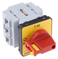 3ld2122-0tk13 Siemens 3P Pole Panel Mount Isolator Switch - 25A Maximum Current, 9.5kW Power Rating, IP65