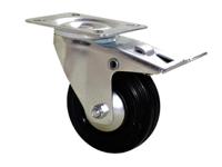12755082 Guitel Hervieu Braked Swivel Castor Wheel, 80kg Capacity, 80mm Wheel