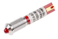 210-248 RS PRO Red Panel Mount Indicator, 24V dc, 6mm Mounting Hole Size, Solder Tab Termination