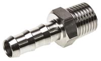 1823-07-13 Legris Stainless Steel Pipe Fitting, Straight Hexagon Tailpiece Adapter, Male R 1/4in x Male