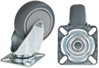 454-1448 Tente Braked Swivel Castor Wheel, 100kg Capacity, 125mm Wheel