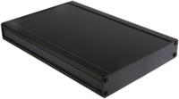 188-1256 RS PRO Black Extruded Aluminium Heat Sink Case, IP40, Black Lid, 300 x 200 x 41mm