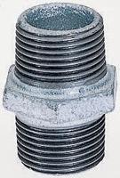 770280202 Georg Fischer Galvanised Malleable Iron Fitting Hexagon Nipple, Male BSPT 1/4in to Male BSPT 1/4in