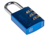 14530-blue ABUS 145/30 Combination Weatherproof Aluminium, Steel Safety Padlock, 5mm Shackle, 30mm Body