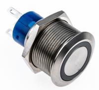 175-9701 RS PRO Illuminated Push Button Switch, Momentary, Panel Mount, 22.2mm Cutout, SPDT, Yellow LED, 250V ac, IP67