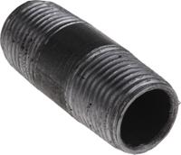 257-8331 RS PRO Black Malleable Iron Fitting Barrel Nipple, Male BSPT 1/2in to Male BSPT 1/2in